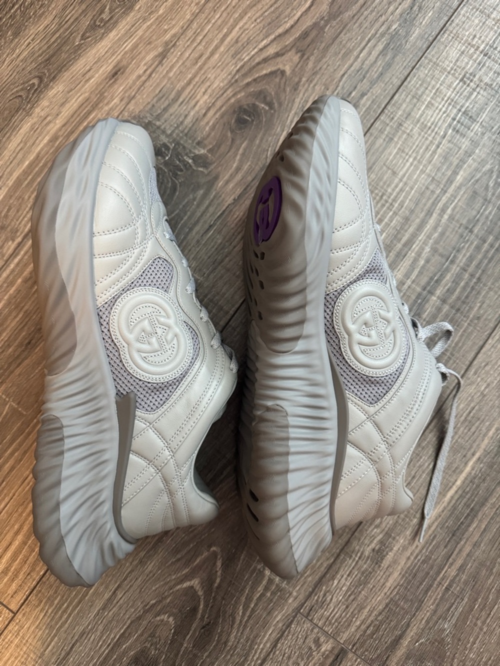 Gucci Light Gray Chunky Wave Sole Sneakers - Picture 6 of 12